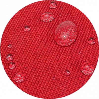 Detail Outdoorstoff rot mit Wassertropfen, Originalfoto